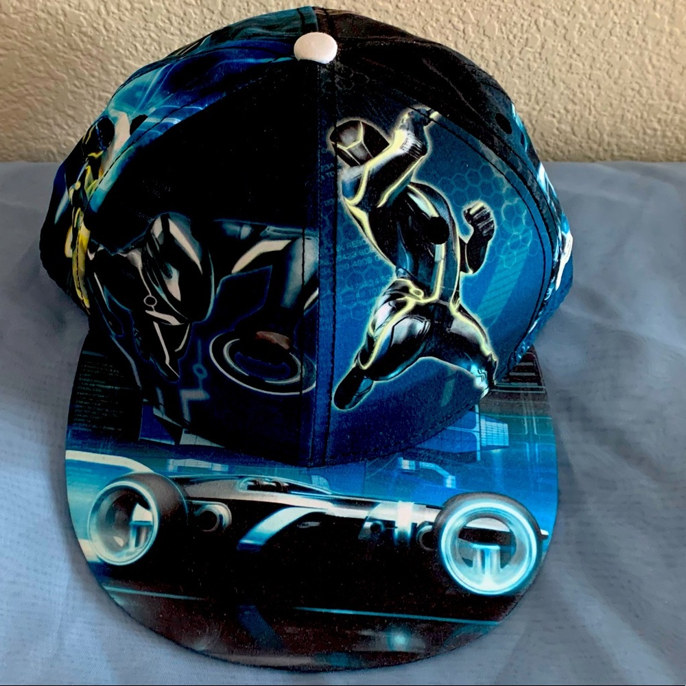 🏍RARE Disney Tron Legacy All Over Print 59Fifty Cap Size 7.5”